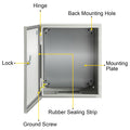 NEMA 4X Steel Enclosure 25x20x15cm IP66 Waterproof Box