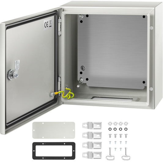 NEMA Steel Enclosure, 12 x 12 x 6''steel electrical box electrical enclosur NEMA 4X Steel Electrical Box, IP66 Waterproof & Dustproof, Outdoor/Indoor Electrical Junction Box, with Mounting Plat