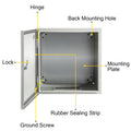 NEMA 4X Steel Electrical Box 12x12x6 IP66 Waterproof