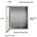 NEMA 4X Steel Enclosure 50x40x15cm IP66 Waterproof Box