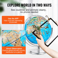Educational Globe for Kids, 254 mm, Interactive AR World Globe with AR Golden Globe APP LED Night Lighting Rotation, STEM Toy Gifts for Kids Compatible with Android or iOS Devices