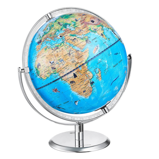 Educational Globe for Kids, 254 mm, Interactive AR World Globe with AR Golden Globe APP LED Night Lighting Rotation, STEM Toy Gifts for Kids Compatible with Android or iOS Devices