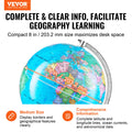 Rotating Globe 203mm Stand Educational Geographic Time Zone ABS