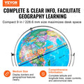 Illuminated World Globe 228mm LED Light Spinning Educational Earth
