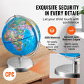 Illuminated World Globe 228mm LED Light Spinning Educational Earth
