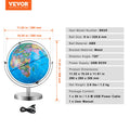 Illuminated World Globe 228mm LED Light Spinning Educational Earth