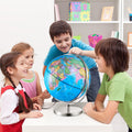 Illuminated World Globe 228mm LED Light Spinning Educational Earth