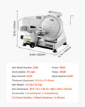 Meat Slicer 180W 250mm Electric Deli Food Slicer Meat Bread