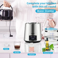 4L Water Distiller 1.5L/H Dual-Temp Timer Silver Stainless