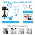 4L Water Distiller 1.5L/H Dual-Temp Timer Silver Stainless