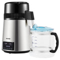 4L Water Distiller 1.5L/H Dual-Temp Timer Silver Stainless