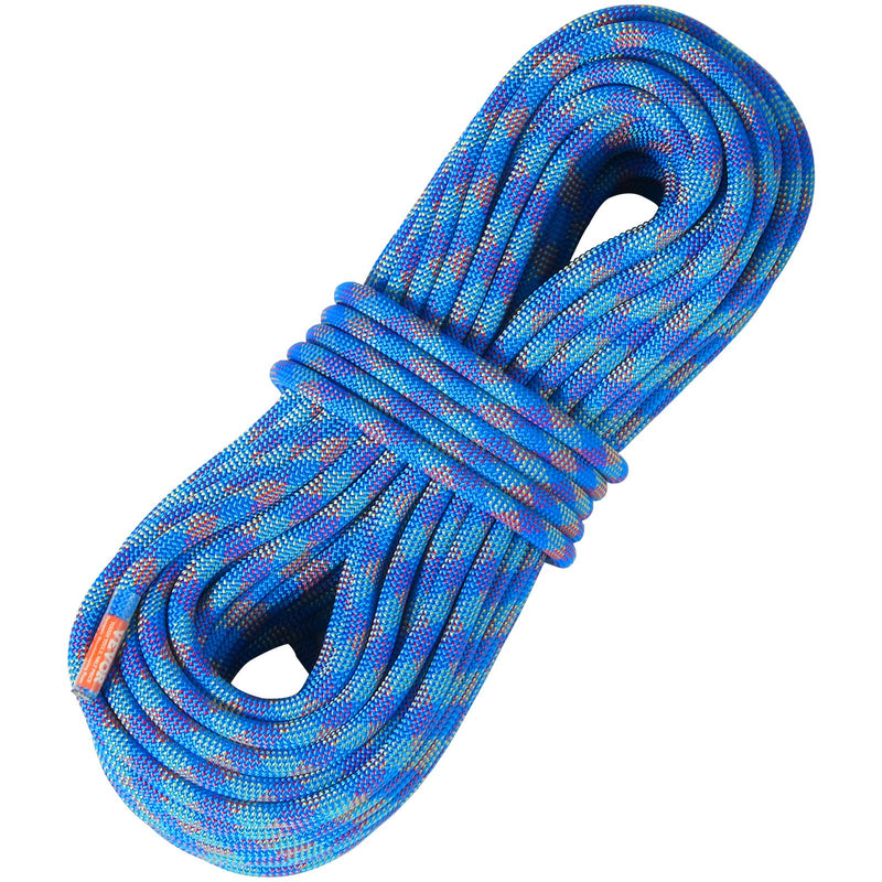 10.2mm Climbing Rope 40m 25KN Blue Steel Snap Hooks Rappelling