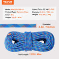 10.2mm Climbing Rope 40m 25KN Blue Steel Snap Hooks Rappelling
