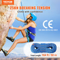 10.2mm Climbing Rope 50M 25KN Blue Steel Snap Hooks Outdoor