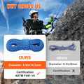10.2mm Climbing Rope 60m Blue 25KN Breaking Tension Steel Hooks