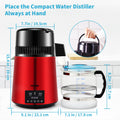 4L Water Distiller 1L/H Timing Dual Temp Red