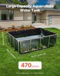 Canvas Fish Pond 1781L Above Ground Koi Tank Black