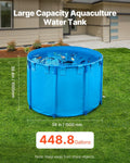 Canvas Fish Pond 1700L Round Foldable PVC Koi Tank Blue