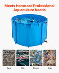 Canvas Fish Pond 1700L Round Foldable PVC Koi Tank Blue