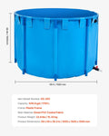Canvas Fish Pond 1700L Round Foldable PVC Koi Tank Blue