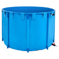 Canvas Fish Pond 1700L Round Foldable PVC Koi Tank Blue