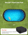 Oval Pool Liner Pad 18x33ft Above Ground Swimming Pool Mat