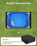 Rectangle Pool Liner Pad 16x32ft Above Ground Geotextile