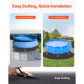 21ft Round Pool Liner Pad, Pool Liner Pad for Above Ground Swimming Pools, Extra-Thick Pool Mat, Prevents Punctures, Recycled Geotextile Material Underlayment Pad, Extend Liner Life