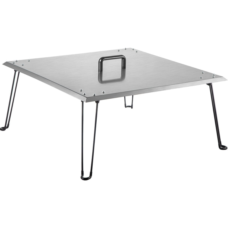 Fire Pit Heat Deflector Stainless Steel Foldable Legs Cover