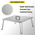 Fire Pit Heat Deflector Stainless Steel Foldable Legs Cover
