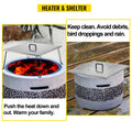 Fire Pit Heat Deflector Stainless Steel Foldable Legs Cover