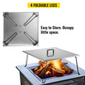 Fire Pit Heat Deflector Stainless Steel Foldable Legs Cover