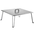 Fire Pit Heat Deflector Stainless Steel Foldable Legs Cover