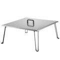 Fire Pit Heat Deflector Stainless Steel Foldable Legs Cover