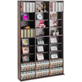 Media Storage Cabinet 9-Layer DVD Shelf 756 CDs 27 Compartments Espresso