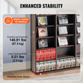 Media Storage Cabinet 9-Layer DVD Shelf 756 CDs 27 Compartments Espresso