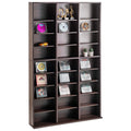 Media Storage Cabinet 9-Layer DVD Shelf 756 CDs 27 Compartments Espresso