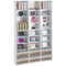 Media Storage Cabinet 9-Layer 756 CD Capacity Adjustable Shelves White
