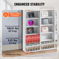 Media Storage Cabinet 9-Layer 756 CD Capacity Adjustable Shelves White