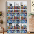 Media Storage Cabinet 9-Layer 756 CD Capacity Adjustable Shelves White