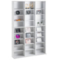 Media Storage Cabinet 9-Layer 756 CD Capacity Adjustable Shelves White