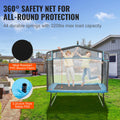 6FT Trampoline Kids Indoor Outdoor Safety Enclosure Gymnastics Bar