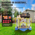 5FT Trampoline Kids Indoor Outdoor Safety Net Basketball Hoop Balls