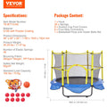 5FT Trampoline Kids Indoor Outdoor Safety Net Basketball Hoop Balls