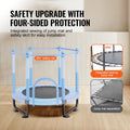 60cm Kids Trampoline with Safety Net & Basketball Hoop Blue