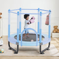 60cm Kids Trampoline with Safety Net & Basketball Hoop Blue