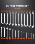 Combination Wrench Set 25-Piece Metric 6 mm to 32 mm with Roll-up Pouch