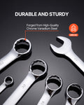 VEVOR Combination Wrench Set 25pc Metric 6-32mm Roll-up Pouch