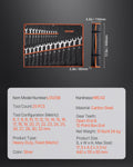 VEVOR Combination Wrench Set 25pc Metric 6-32mm Roll-up Pouch