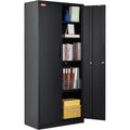 Artiss Metal Storage Cabinet 1.8m 2 Doors 4 Shelves 90kg Black